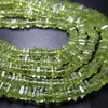 SUPER NEW -2 x 16 Inches --RARE Finest --Parrot Green Blue -PERIDOT- Heishi Cube Beads --Size 3.5-4mm Approx
